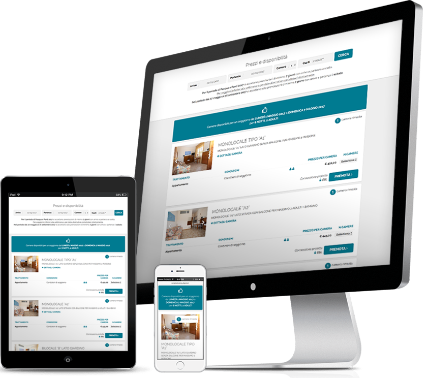 Anteprima di Digital Booking su diversi device